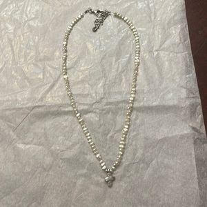 Silpada Cross Mini Freshwater Pearl Necklace